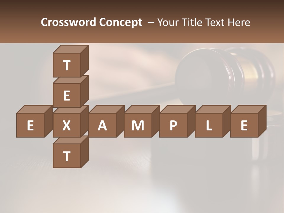 A Wooden Judge's Gavel Sitting On Top Of A Wooden Table PowerPoint Template
