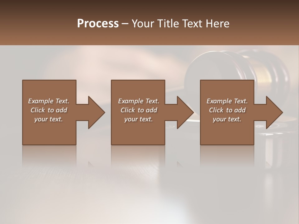 A Wooden Judge's Gavel Sitting On Top Of A Wooden Table PowerPoint Template