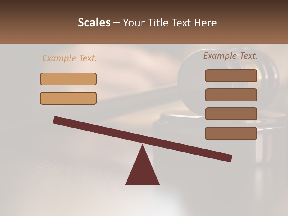 A Wooden Judge's Gavel Sitting On Top Of A Wooden Table PowerPoint Template