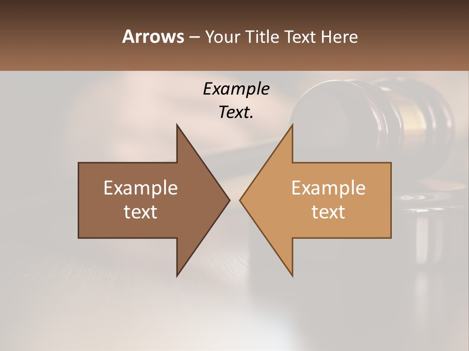 A Wooden Judge's Gavel Sitting On Top Of A Wooden Table PowerPoint Template