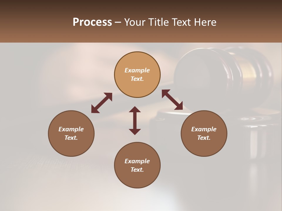 A Wooden Judge's Gavel Sitting On Top Of A Wooden Table PowerPoint Template