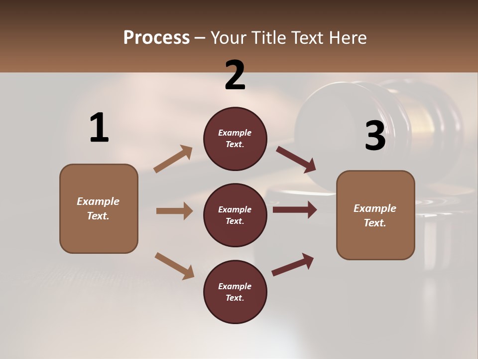 A Wooden Judge's Gavel Sitting On Top Of A Wooden Table PowerPoint Template