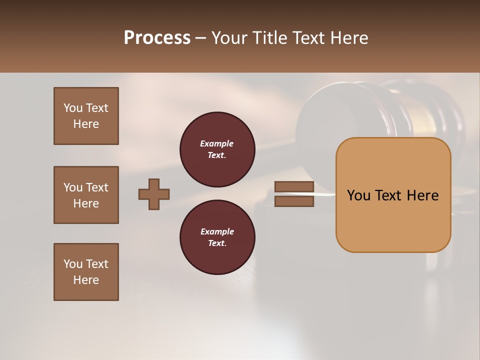 A Wooden Judge's Gavel Sitting On Top Of A Wooden Table PowerPoint Template