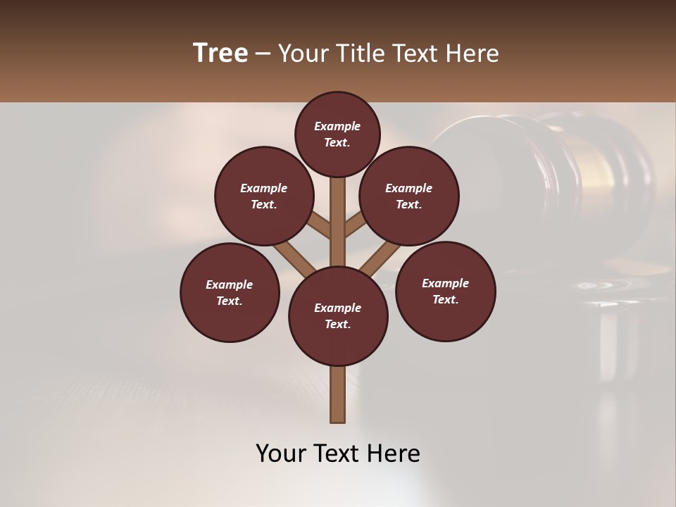 A Wooden Judge's Gavel Sitting On Top Of A Wooden Table PowerPoint Template