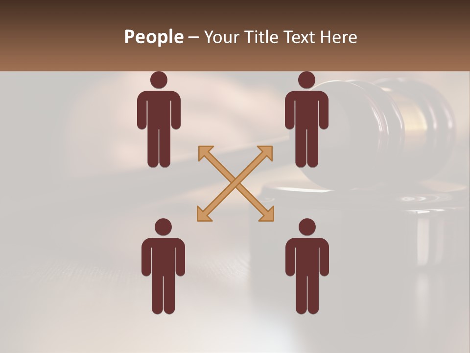 A Wooden Judge's Gavel Sitting On Top Of A Wooden Table PowerPoint Template