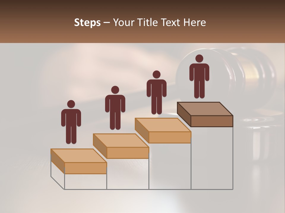 A Wooden Judge's Gavel Sitting On Top Of A Wooden Table PowerPoint Template