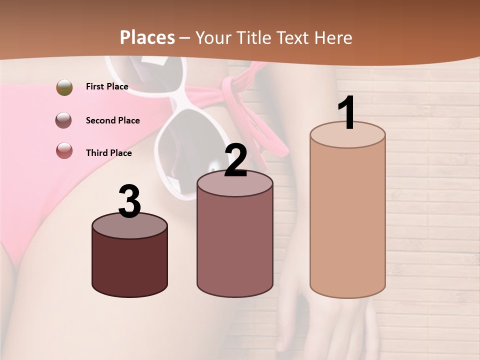 A Woman In A Pink Bikini With Sunglasses PowerPoint Template