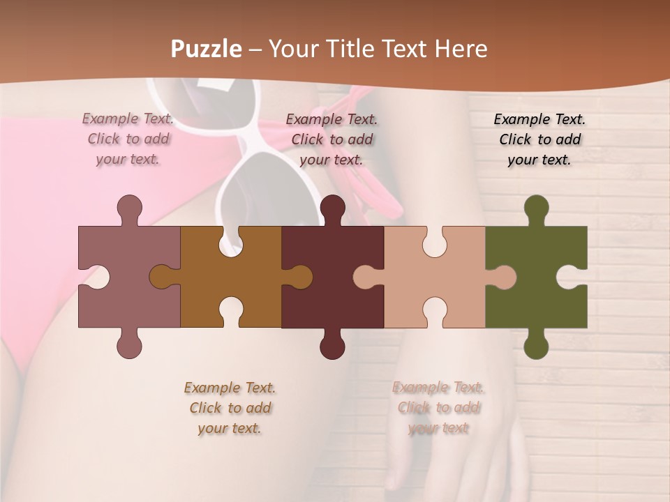 A Woman In A Pink Bikini With Sunglasses PowerPoint Template