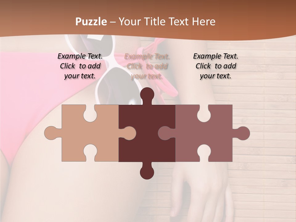 A Woman In A Pink Bikini With Sunglasses PowerPoint Template