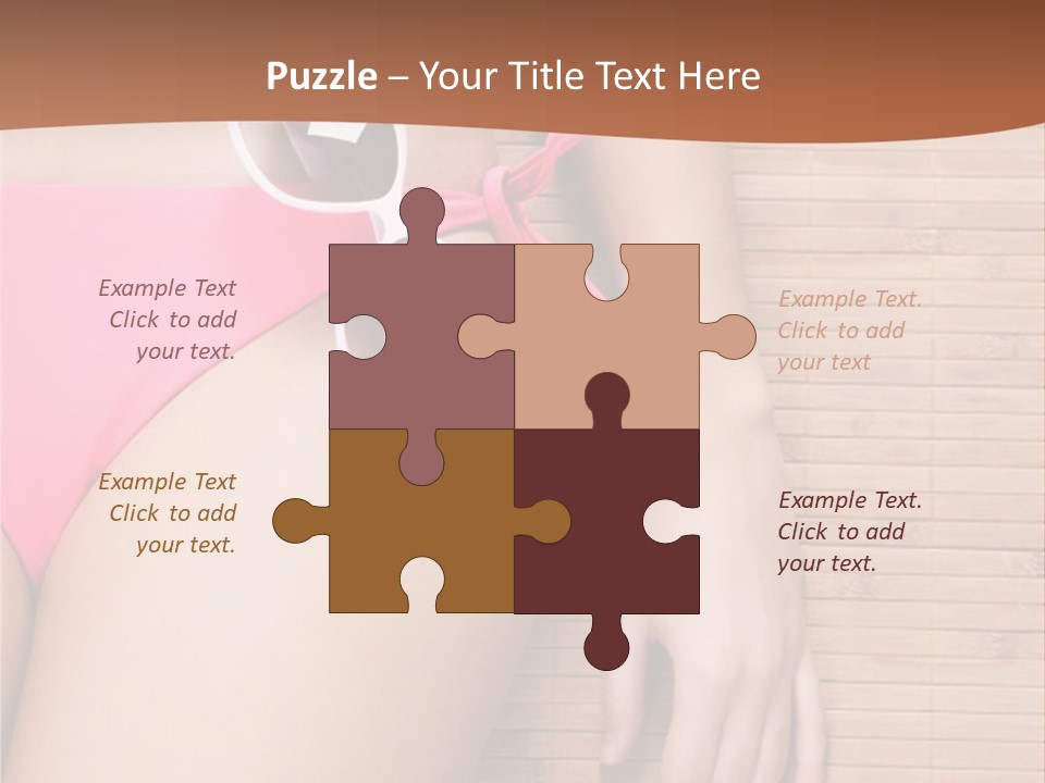 A Woman In A Pink Bikini With Sunglasses PowerPoint Template