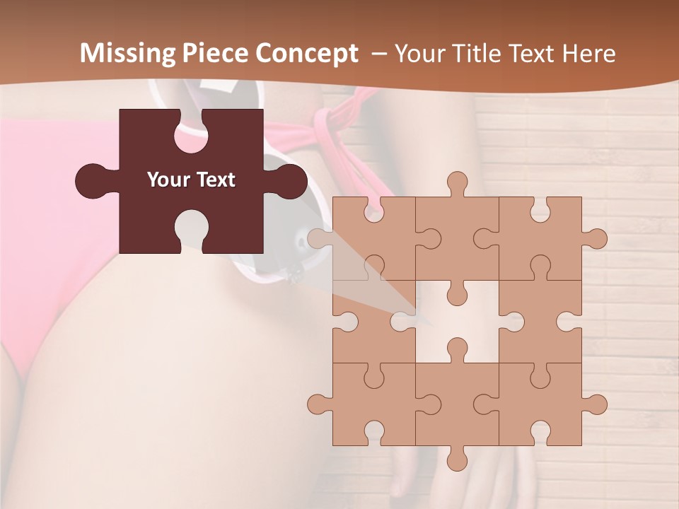 A Woman In A Pink Bikini With Sunglasses PowerPoint Template