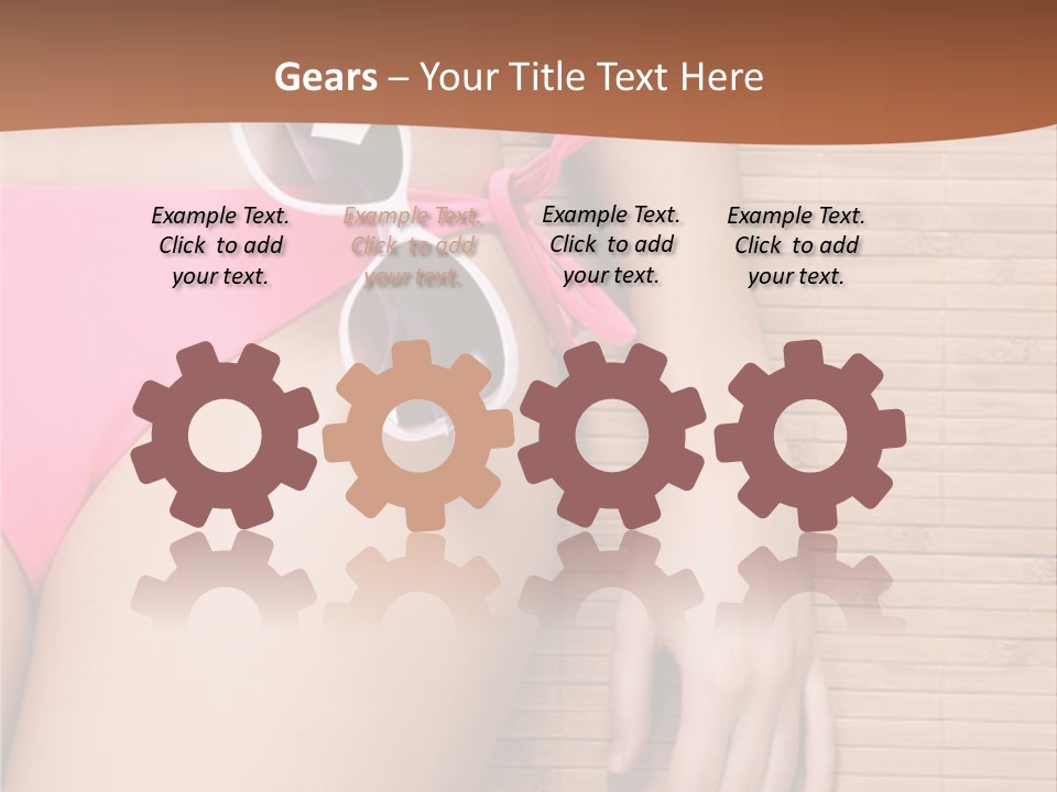 A Woman In A Pink Bikini With Sunglasses PowerPoint Template