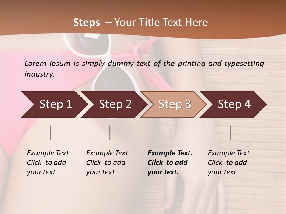 A Woman In A Pink Bikini With Sunglasses PowerPoint Template