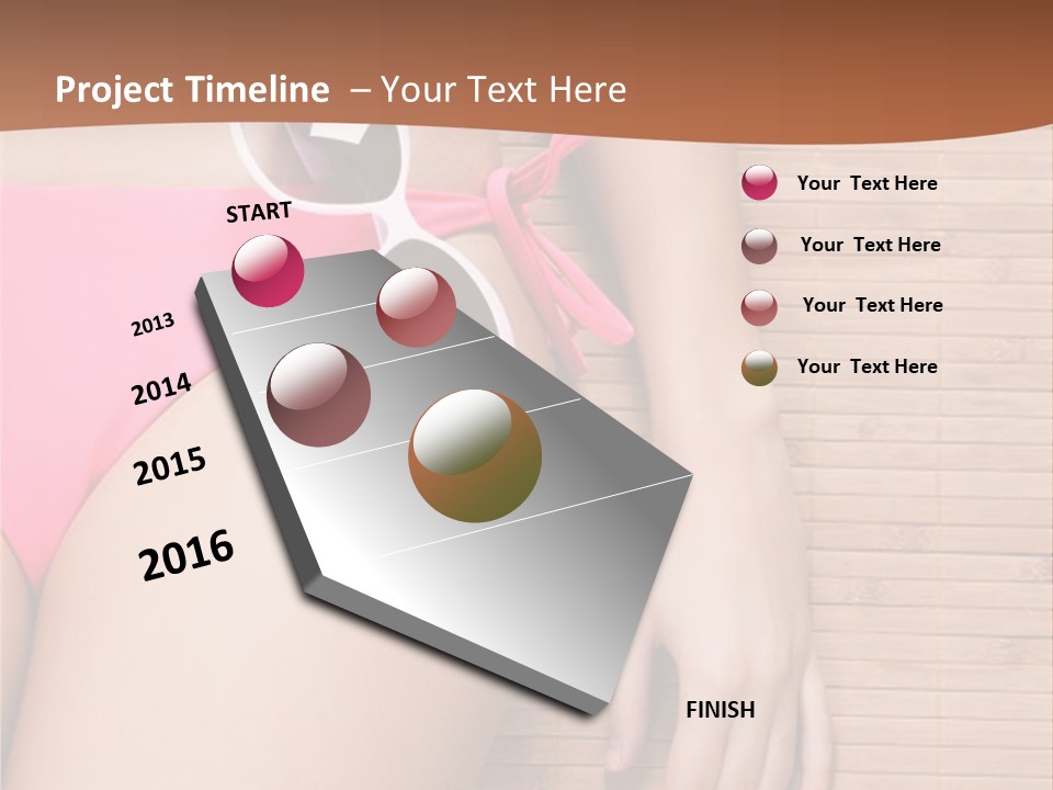 A Woman In A Pink Bikini With Sunglasses PowerPoint Template