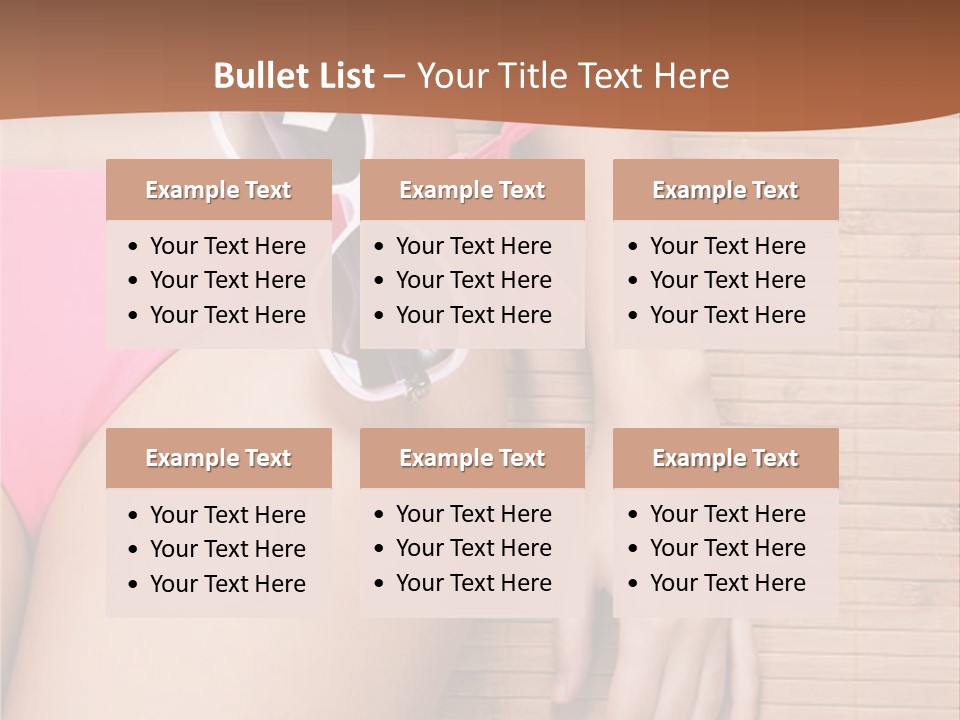 A Woman In A Pink Bikini With Sunglasses PowerPoint Template