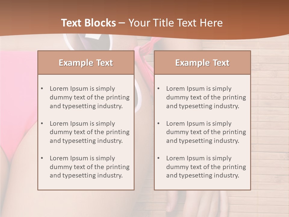 A Woman In A Pink Bikini With Sunglasses PowerPoint Template