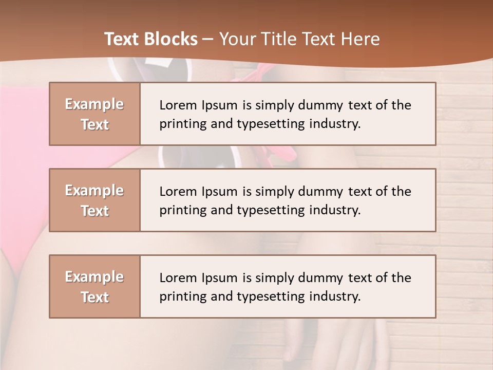 A Woman In A Pink Bikini With Sunglasses PowerPoint Template