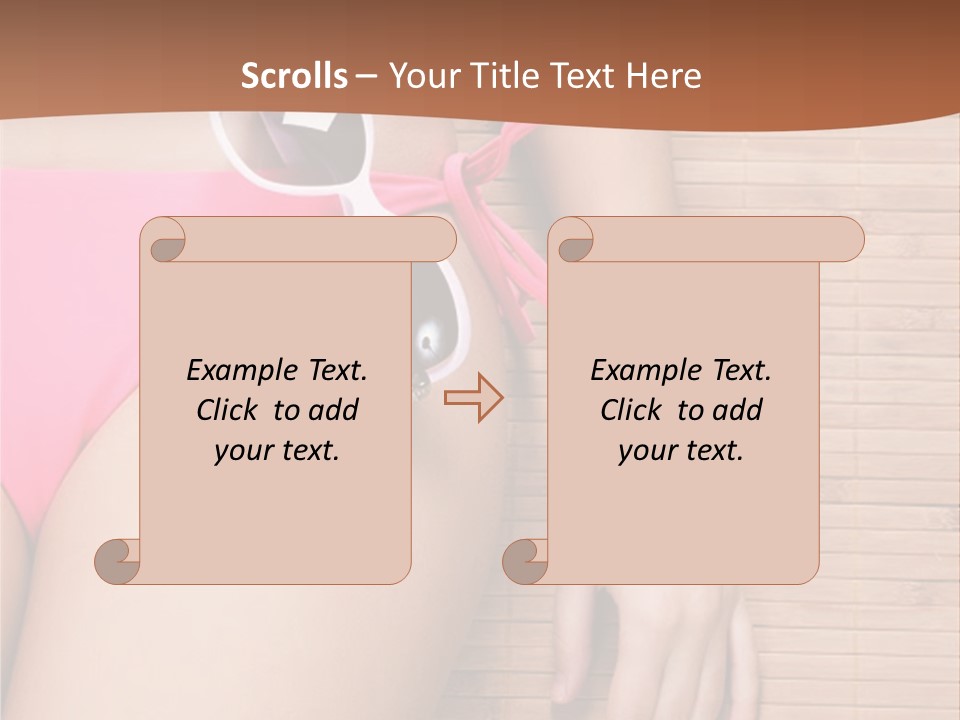 A Woman In A Pink Bikini With Sunglasses PowerPoint Template