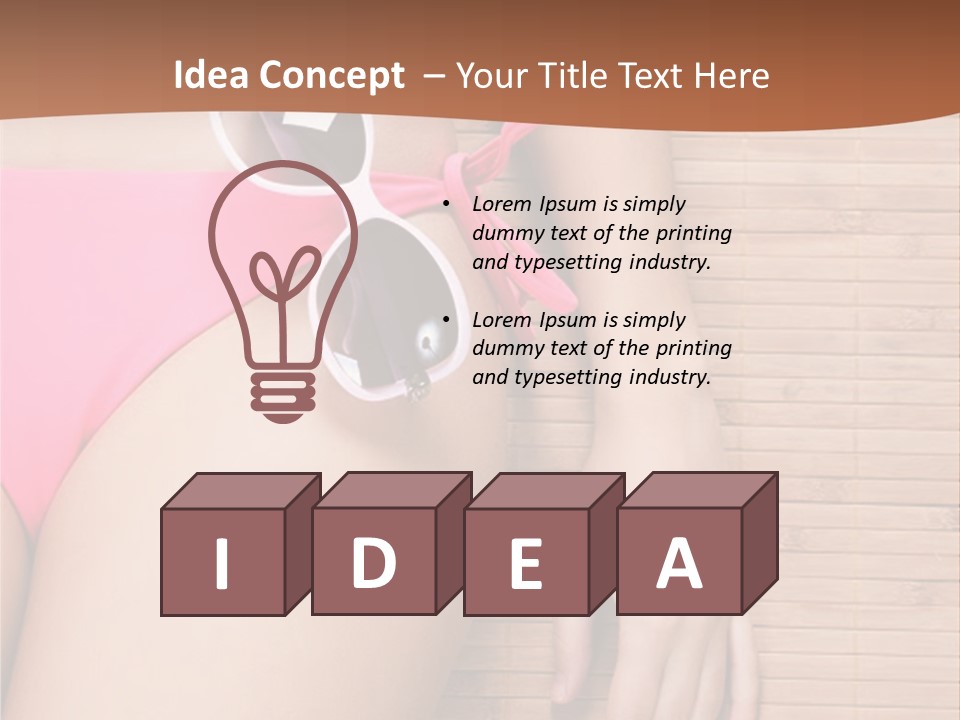 A Woman In A Pink Bikini With Sunglasses PowerPoint Template