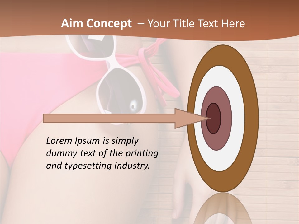 A Woman In A Pink Bikini With Sunglasses PowerPoint Template