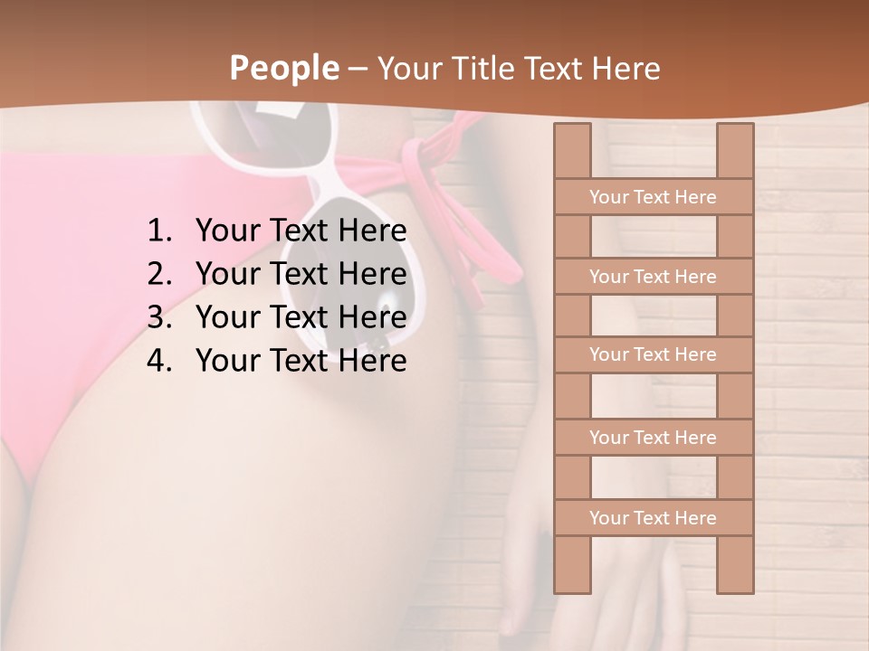 A Woman In A Pink Bikini With Sunglasses PowerPoint Template