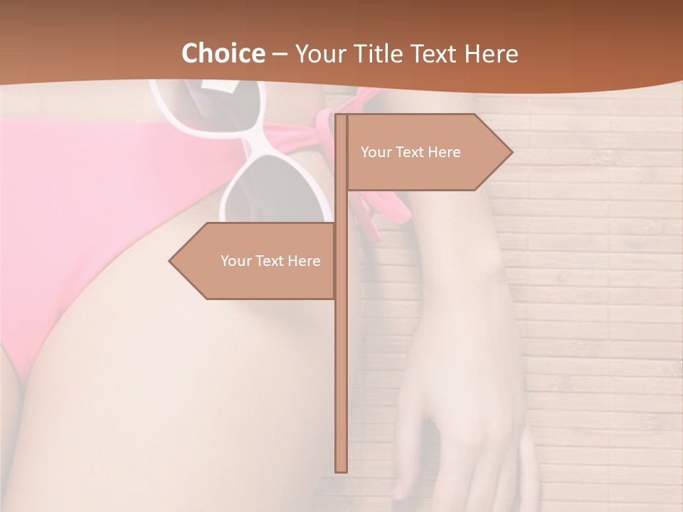 A Woman In A Pink Bikini With Sunglasses PowerPoint Template