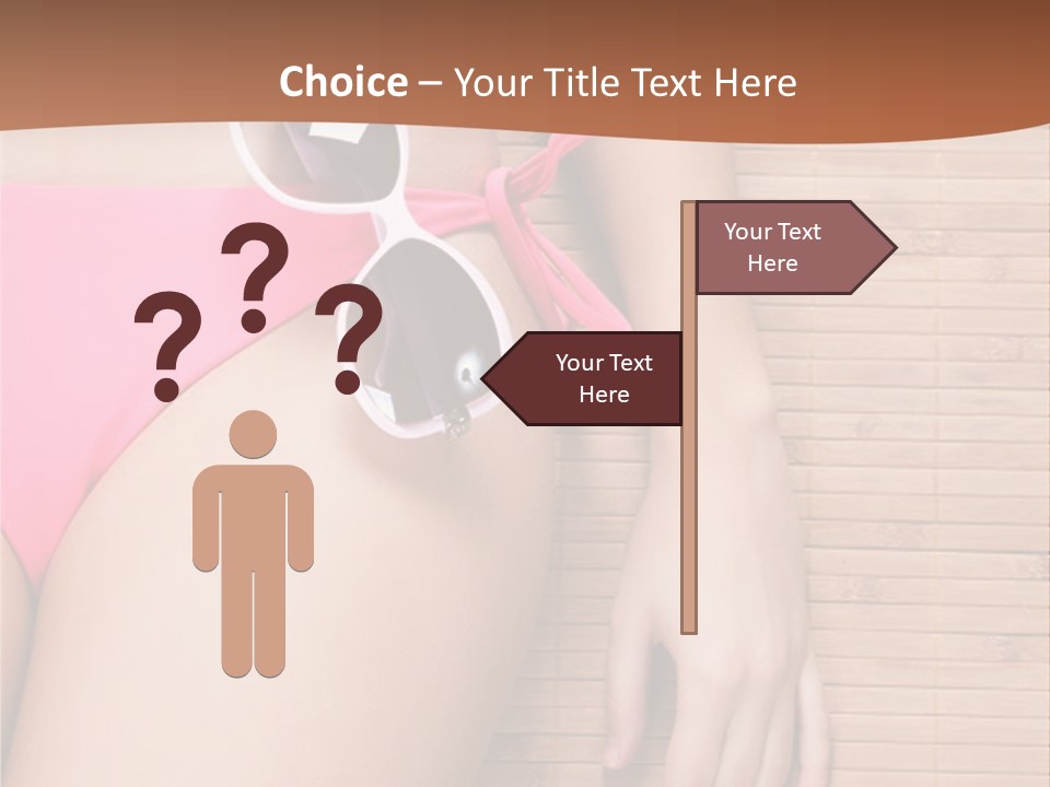 A Woman In A Pink Bikini With Sunglasses PowerPoint Template