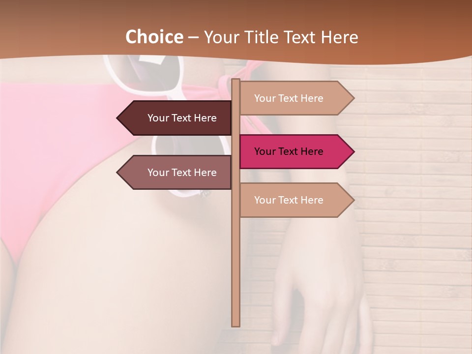 A Woman In A Pink Bikini With Sunglasses PowerPoint Template