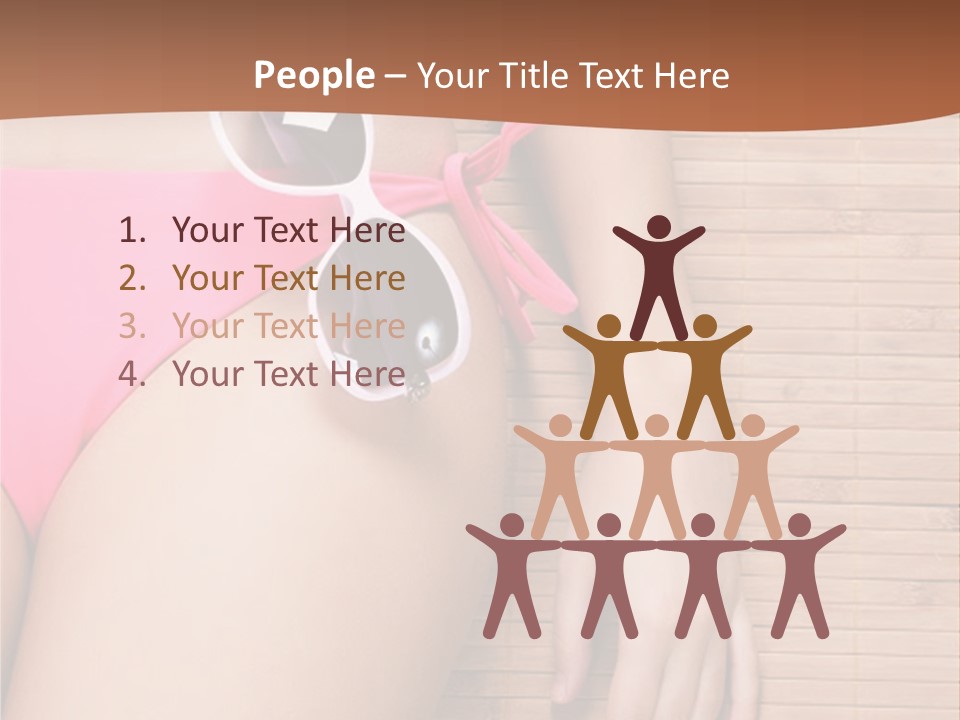 A Woman In A Pink Bikini With Sunglasses PowerPoint Template