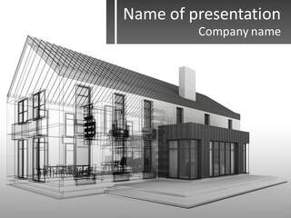 A House With A Wire Frame On Top Of It PowerPoint Template