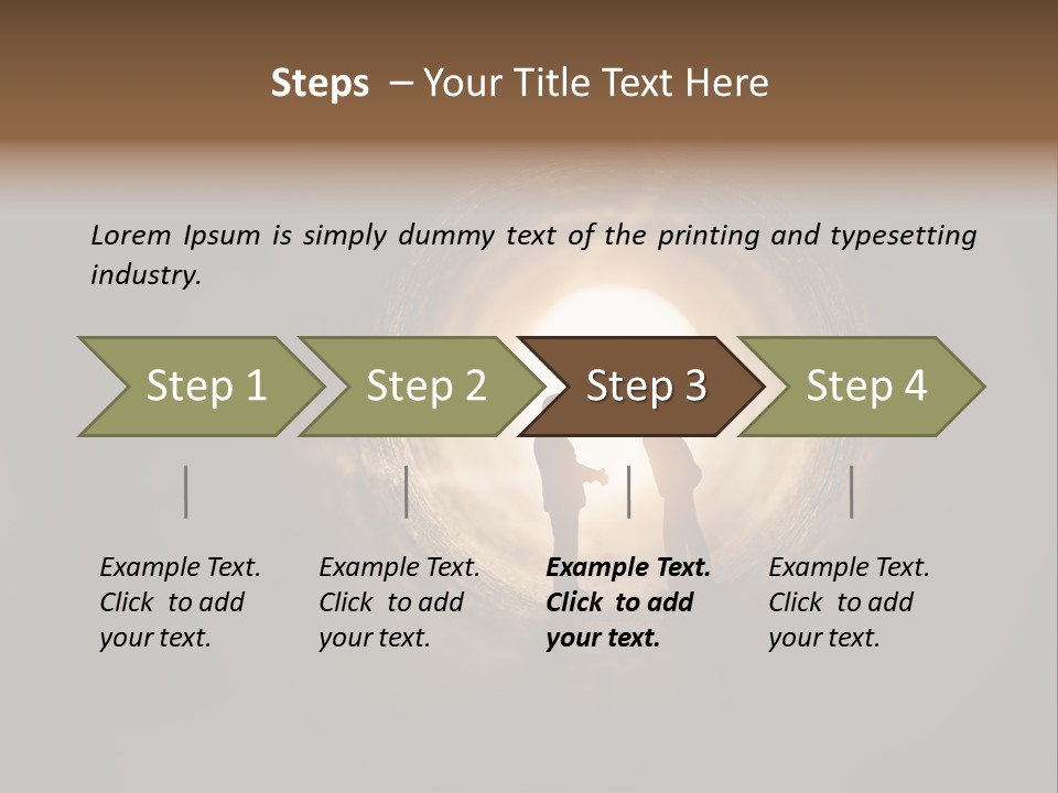 Two People Standing In A Dark Tunnel Powerpoint Template PowerPoint Template