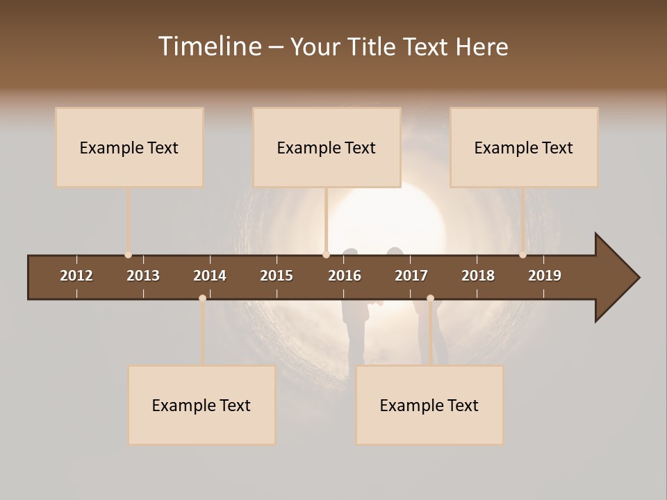 Two People Standing In A Dark Tunnel Powerpoint Template PowerPoint Template