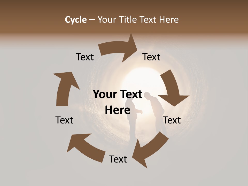 Two People Standing In A Dark Tunnel Powerpoint Template PowerPoint Template