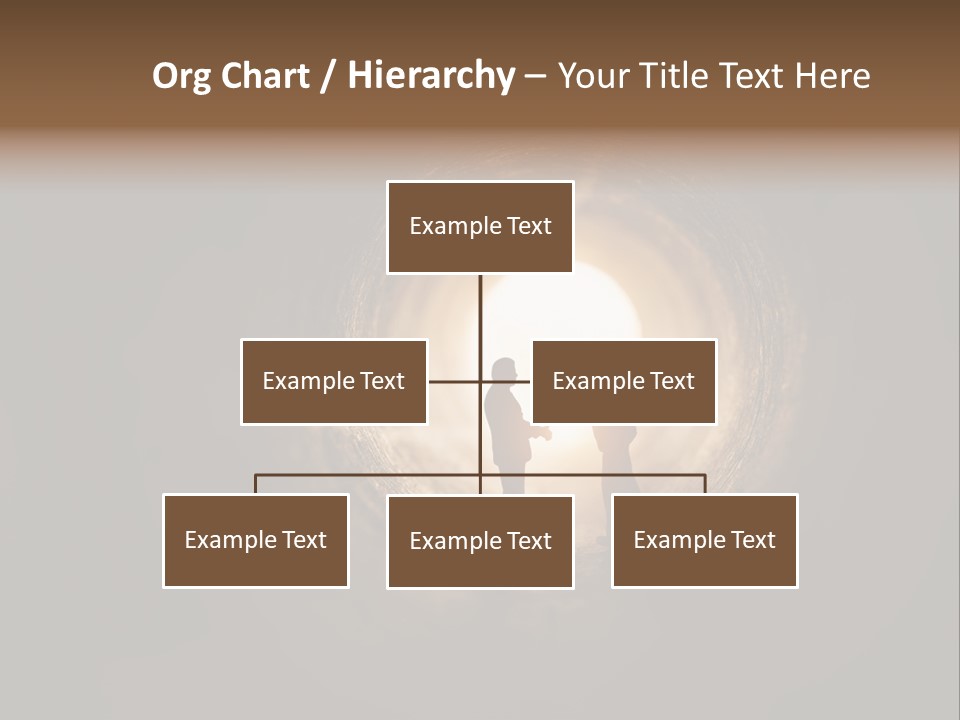 Two People Standing In A Dark Tunnel Powerpoint Template PowerPoint Template
