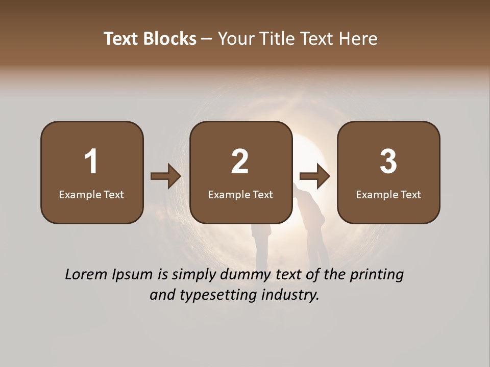 Two People Standing In A Dark Tunnel Powerpoint Template PowerPoint Template