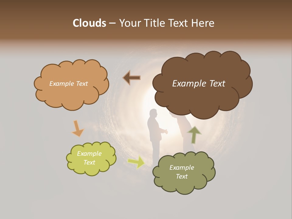 Two People Standing In A Dark Tunnel Powerpoint Template PowerPoint Template