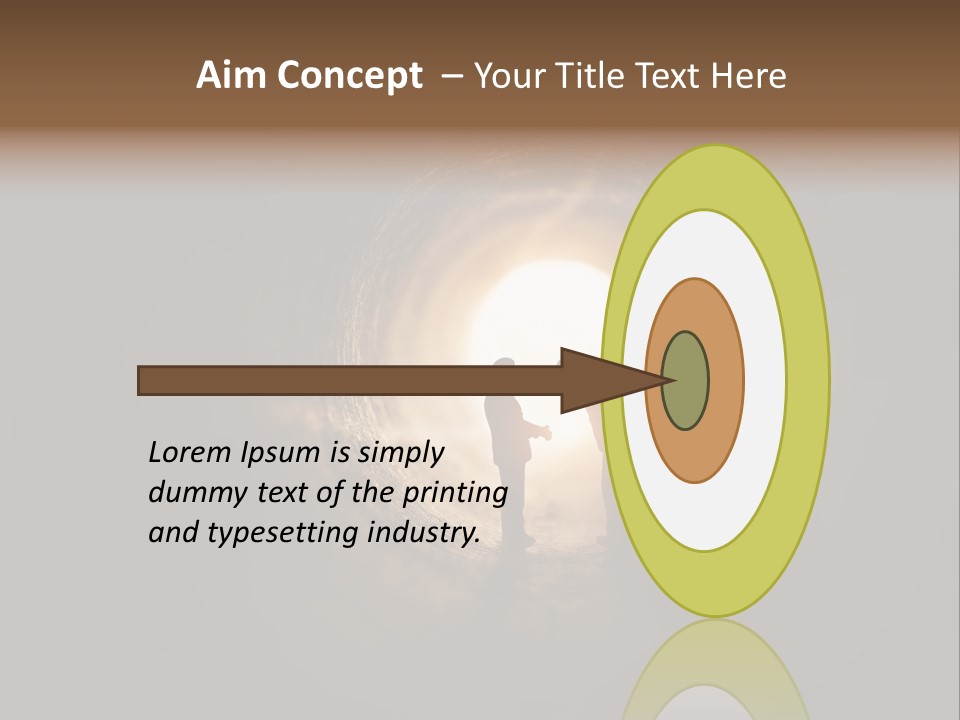 Two People Standing In A Dark Tunnel Powerpoint Template PowerPoint Template