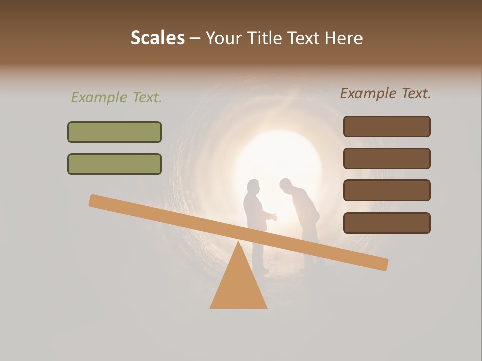 Two People Standing In A Dark Tunnel Powerpoint Template PowerPoint Template