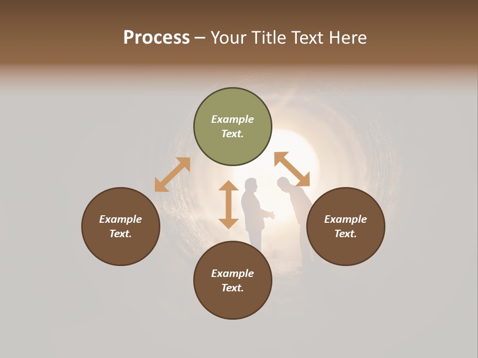 Two People Standing In A Dark Tunnel Powerpoint Template PowerPoint Template