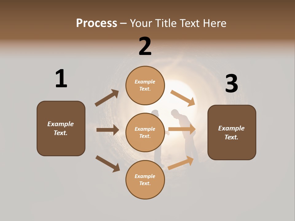 Two People Standing In A Dark Tunnel Powerpoint Template PowerPoint Template