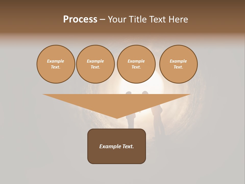 Two People Standing In A Dark Tunnel Powerpoint Template PowerPoint Template