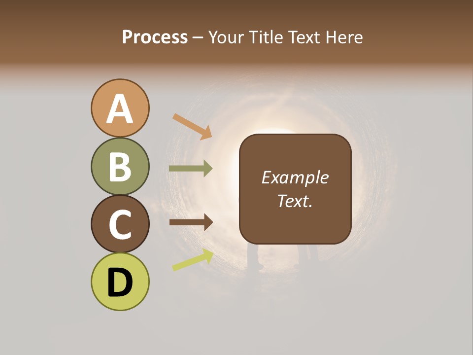 Two People Standing In A Dark Tunnel Powerpoint Template PowerPoint Template