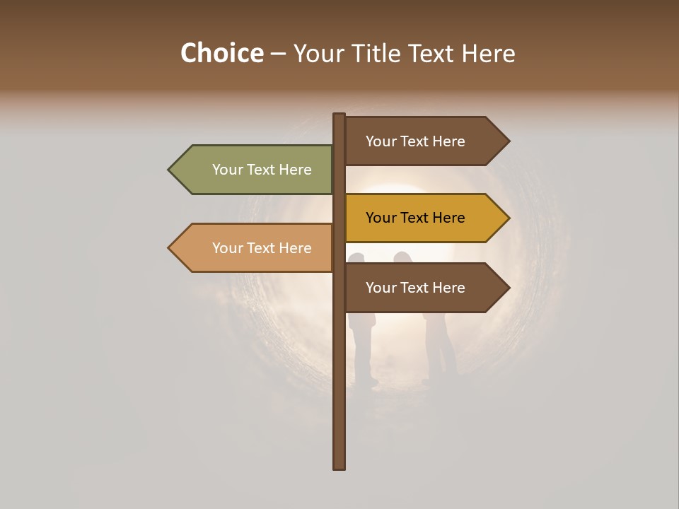 Two People Standing In A Dark Tunnel Powerpoint Template PowerPoint Template