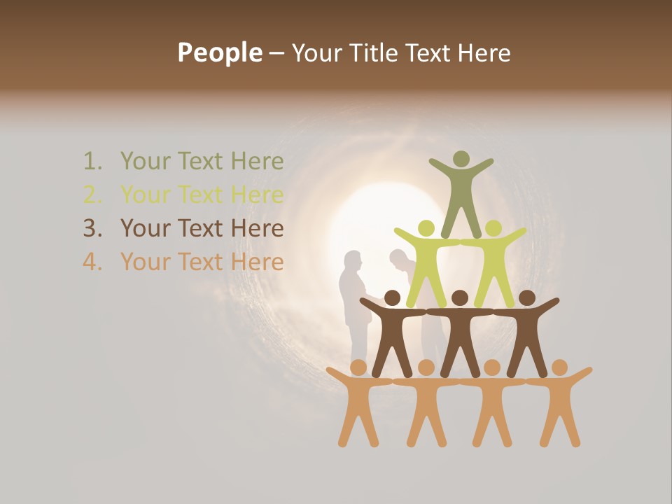 Two People Standing In A Dark Tunnel Powerpoint Template PowerPoint Template