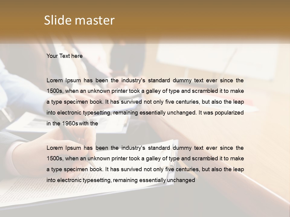 A Group Of People Sitting At A Conference Table PowerPoint Template