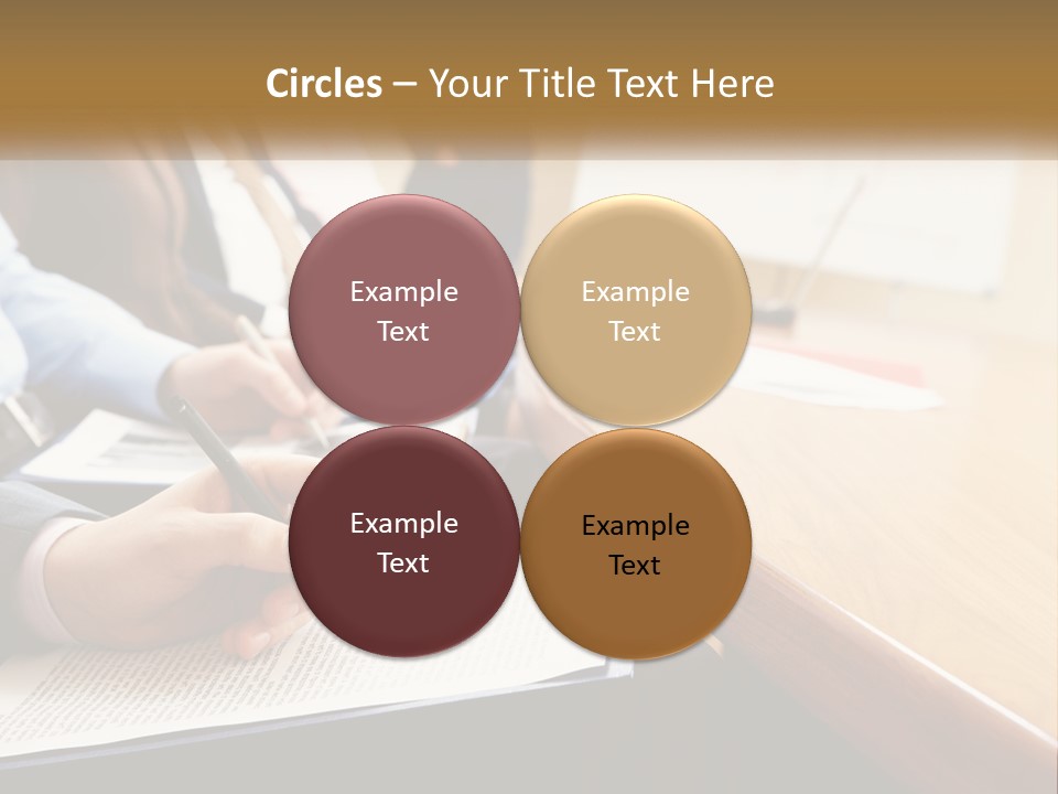 A Group Of People Sitting At A Conference Table PowerPoint Template