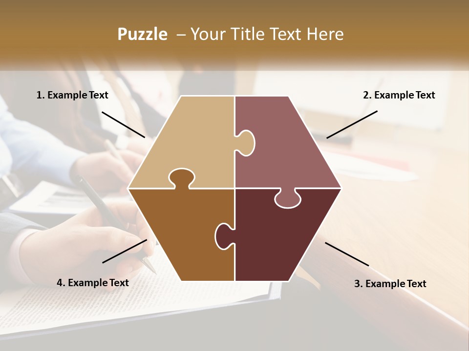 A Group Of People Sitting At A Conference Table PowerPoint Template