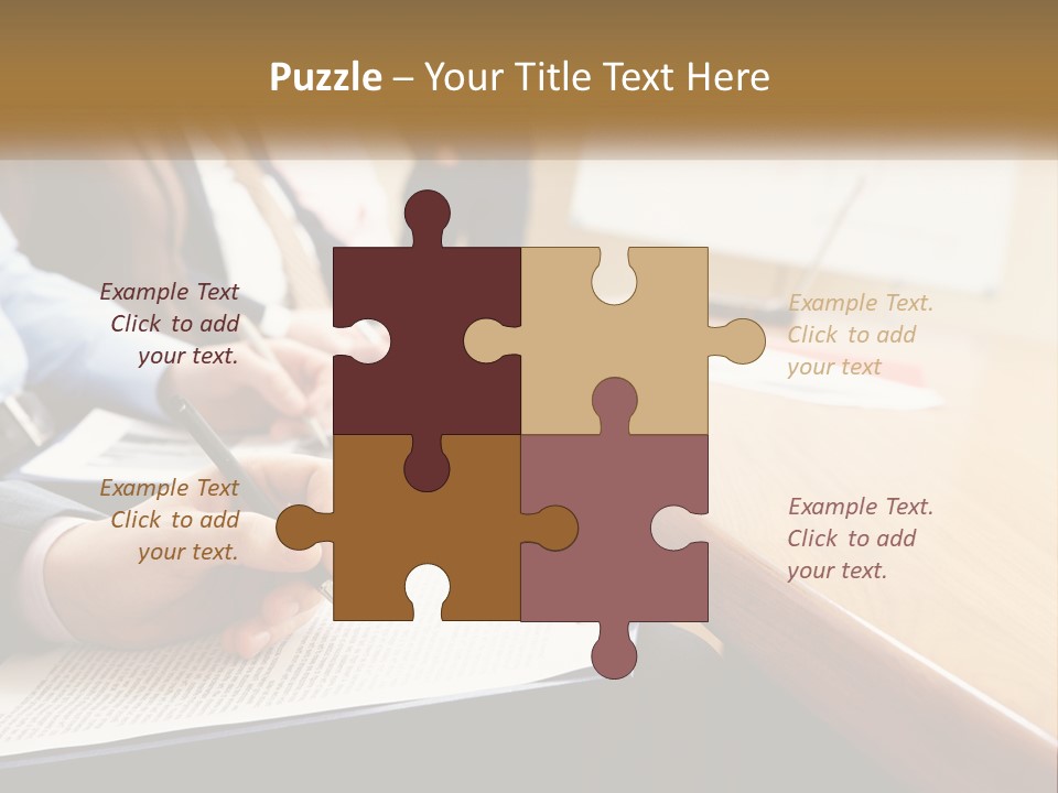 A Group Of People Sitting At A Conference Table PowerPoint Template