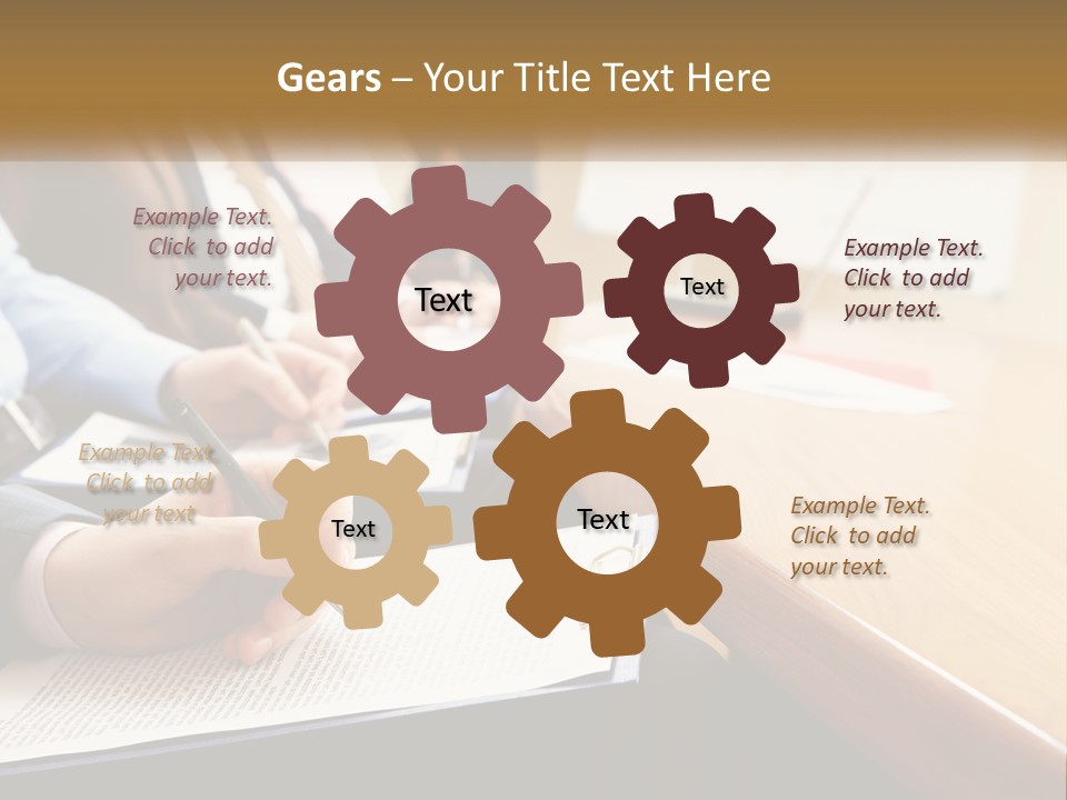 A Group Of People Sitting At A Conference Table PowerPoint Template