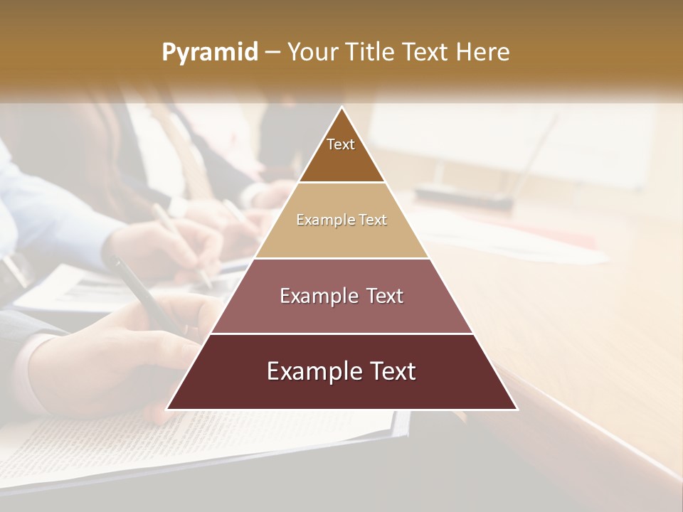 A Group Of People Sitting At A Conference Table PowerPoint Template